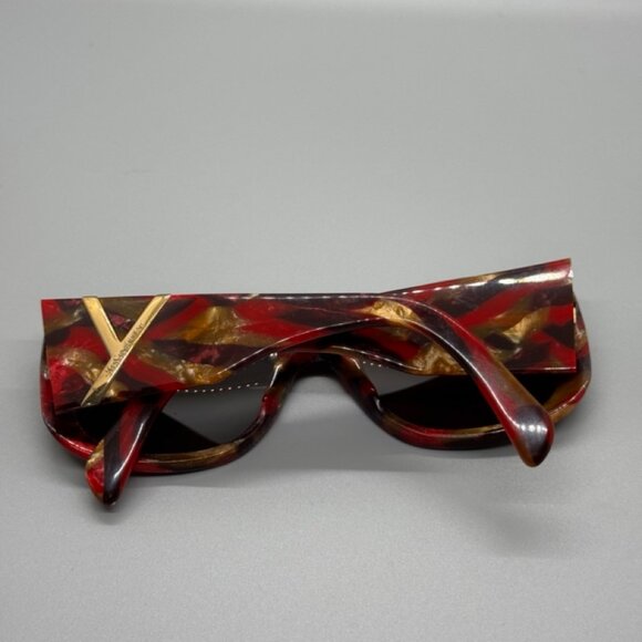 RARE Authentic YSL Yves SaintLaurent Red Gold Marble Sunglasses *For frames Only - Picture 2 of 15